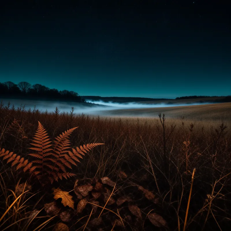 Foggy Night Field