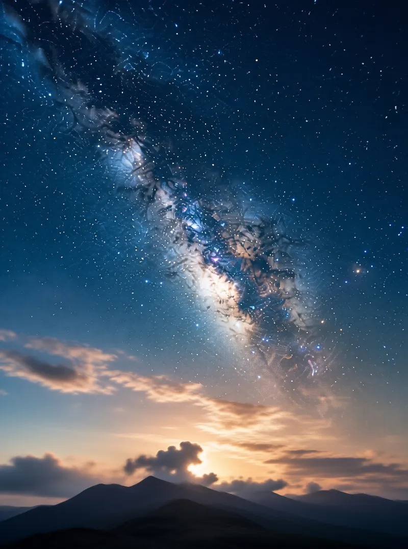 Milky Way Over Mountains