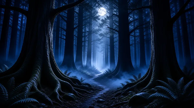 Mystical Moonlit Forest