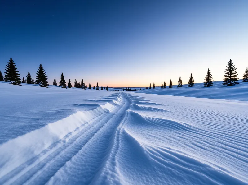 Snowy Trail at Twilight