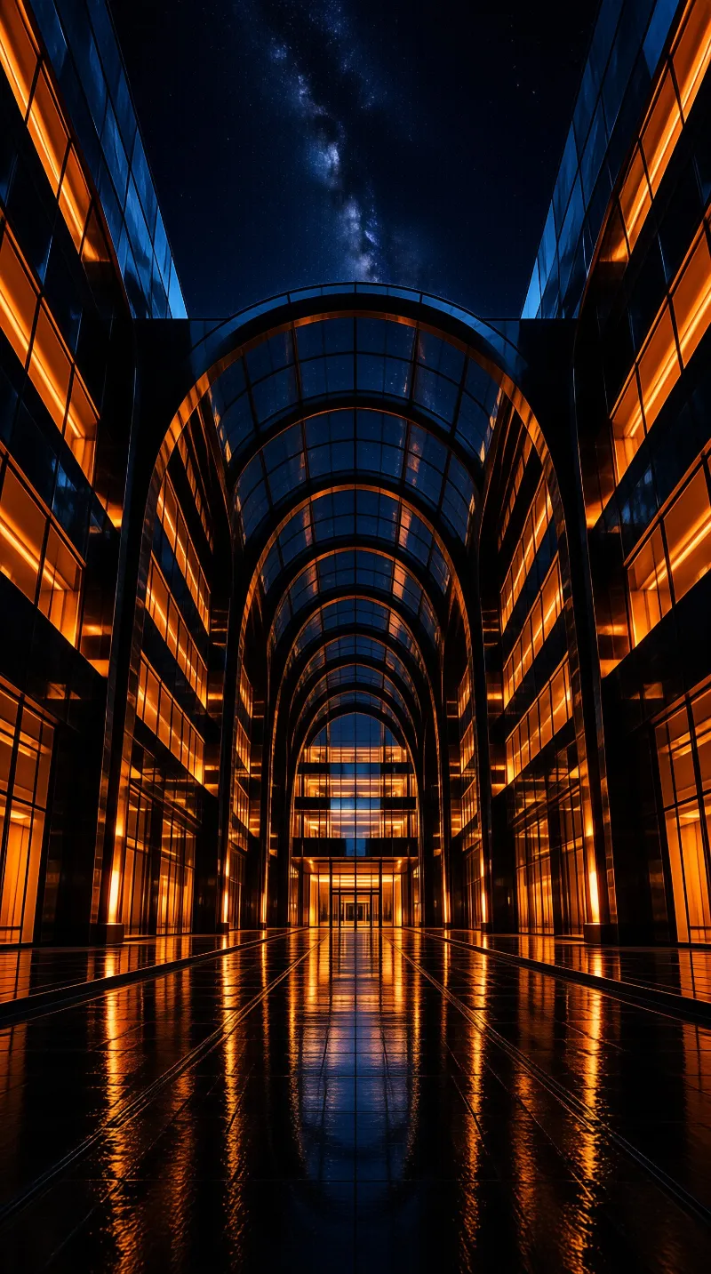 Futuristic Night Corridor
