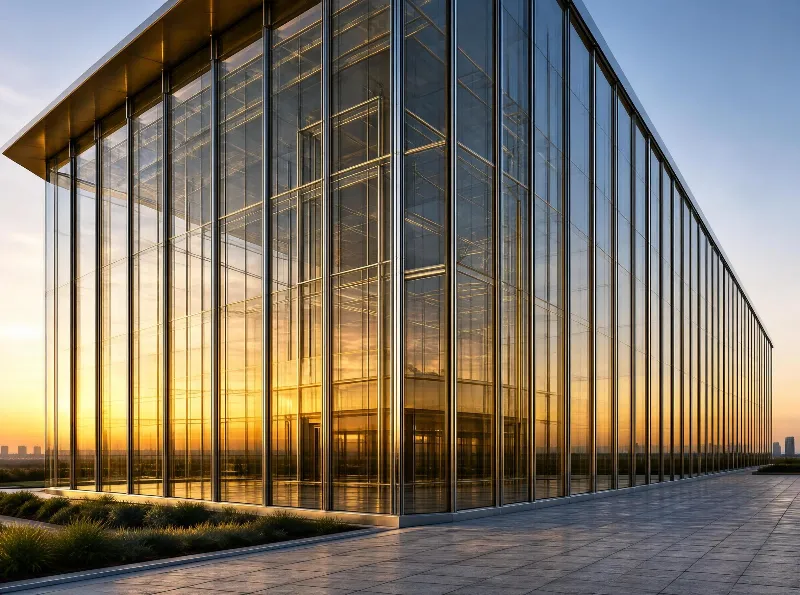 Glass Building at Sunset