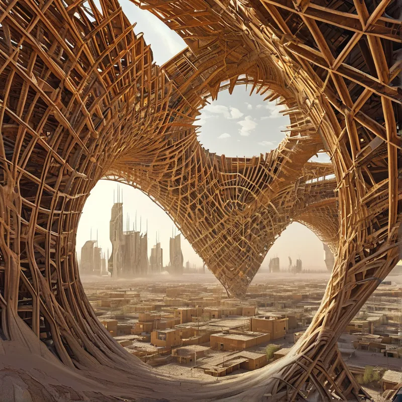 Giant Wooden Heart Tunnel