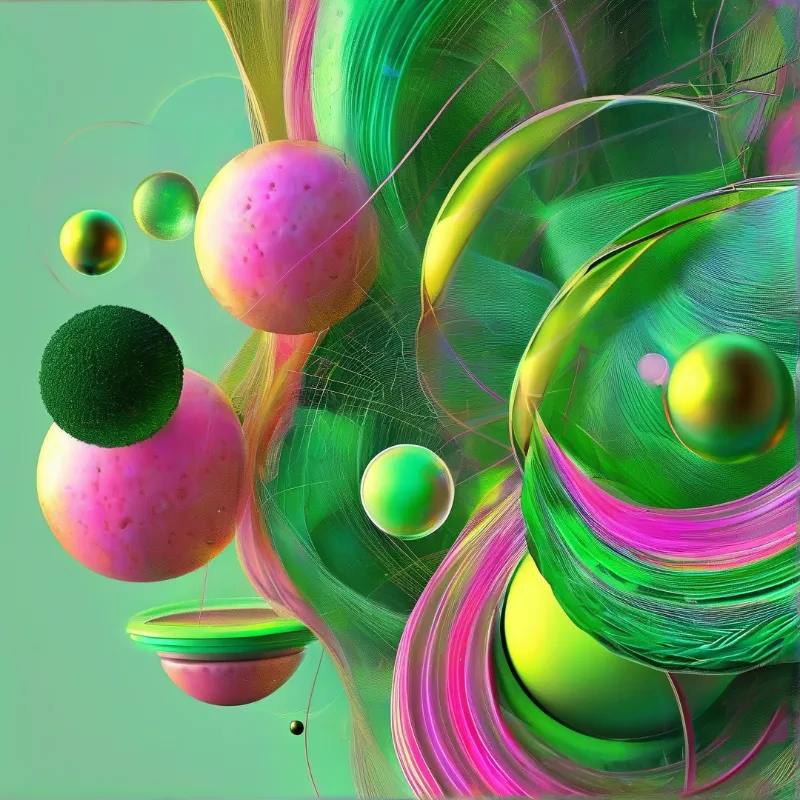 Glass Spheres Ribbons — Abstract 3D Study