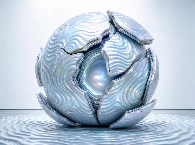 Cracked Iridescent Sphere