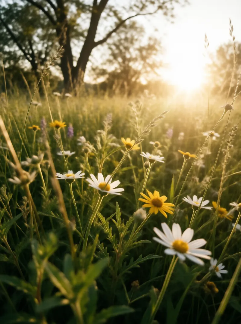 Sunlit Wildflower Meadow