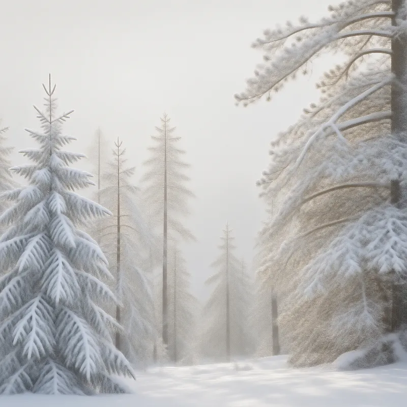 Misty Snowy Forest