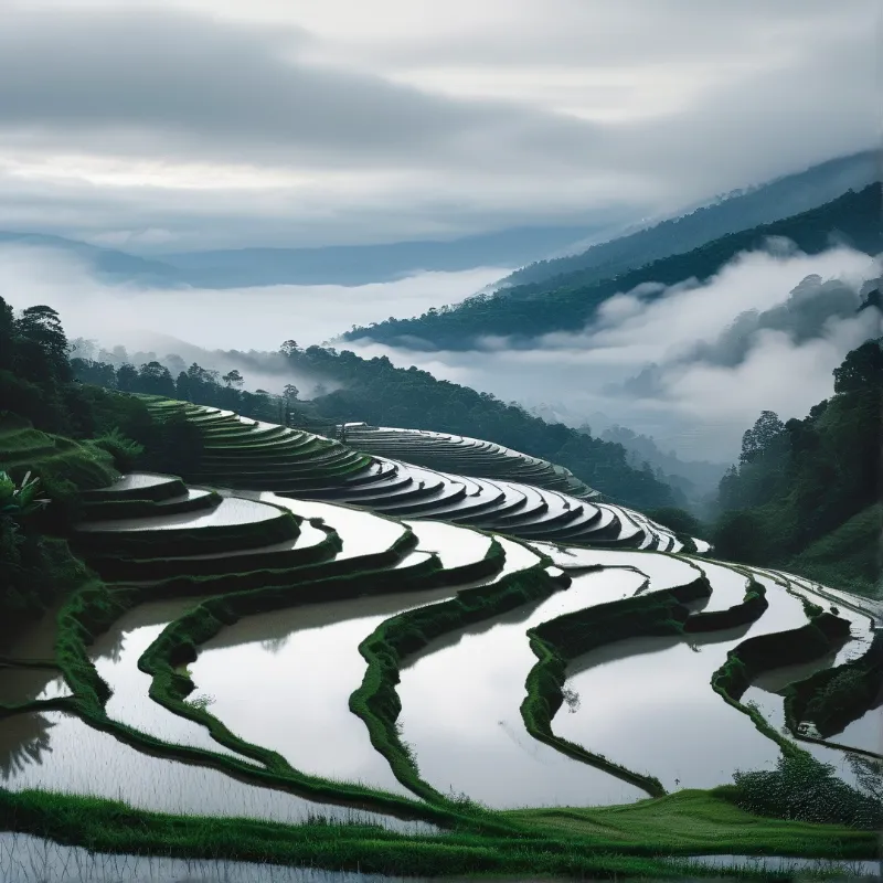 Misty Rice Terraces