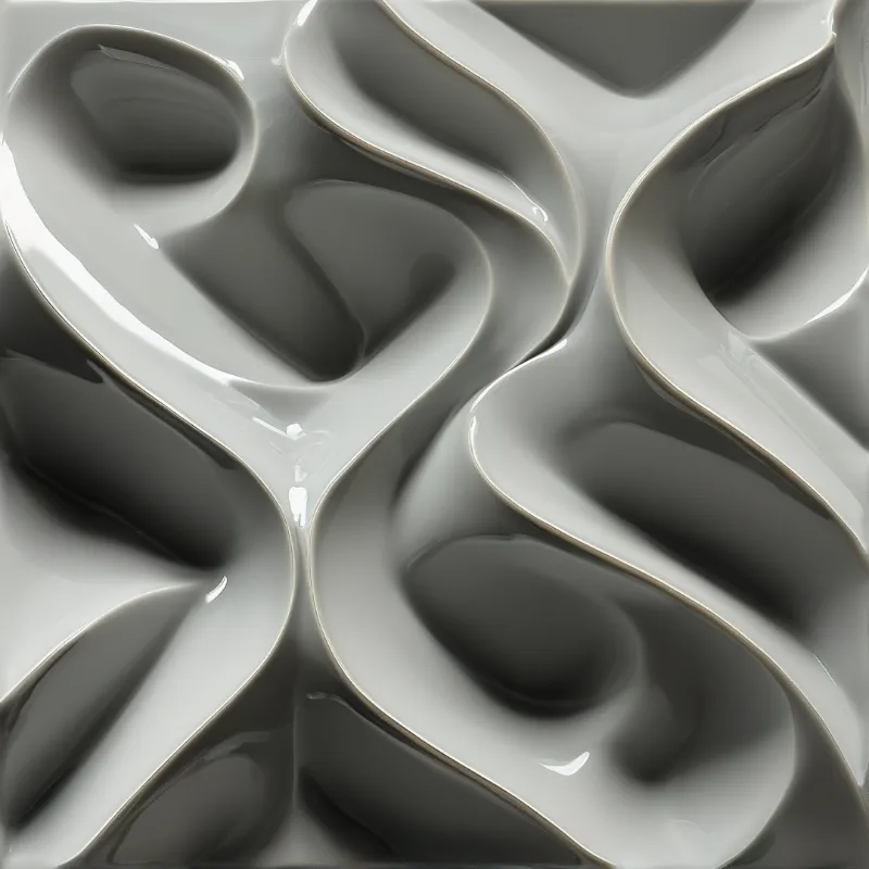 Glossy Gray Wavy Surface