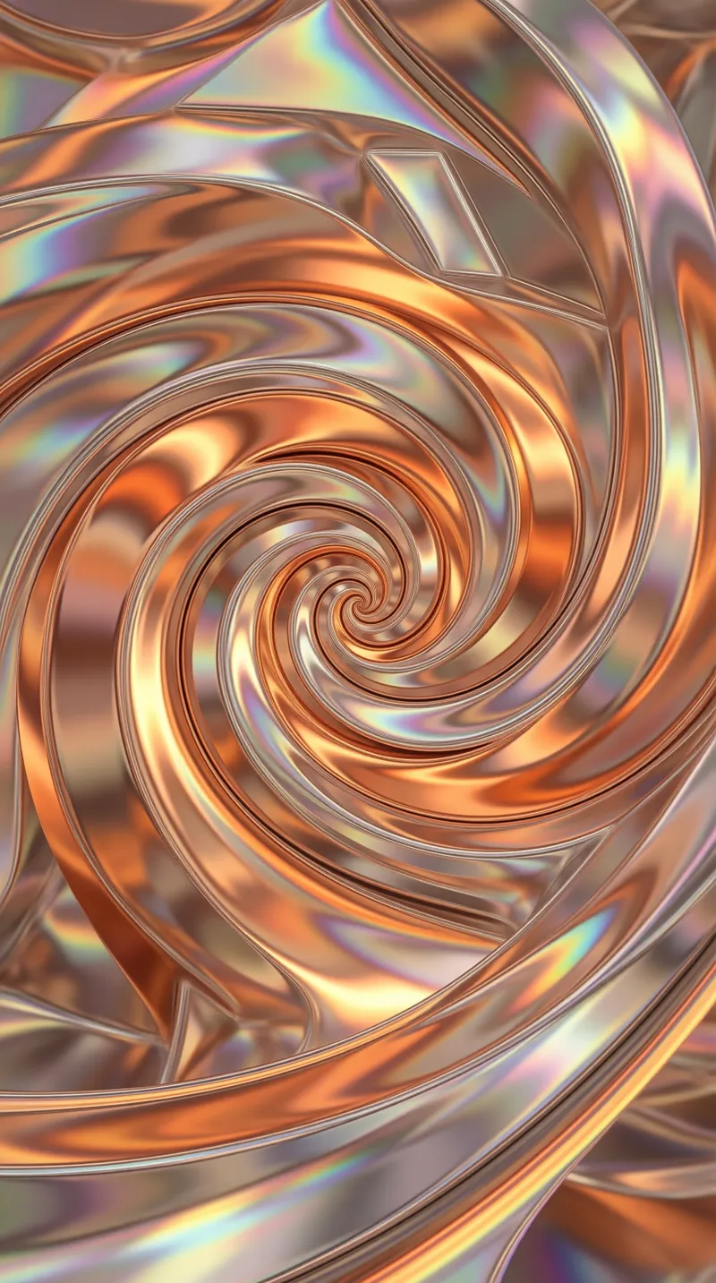 Iridescent Copper Spiral Swirl