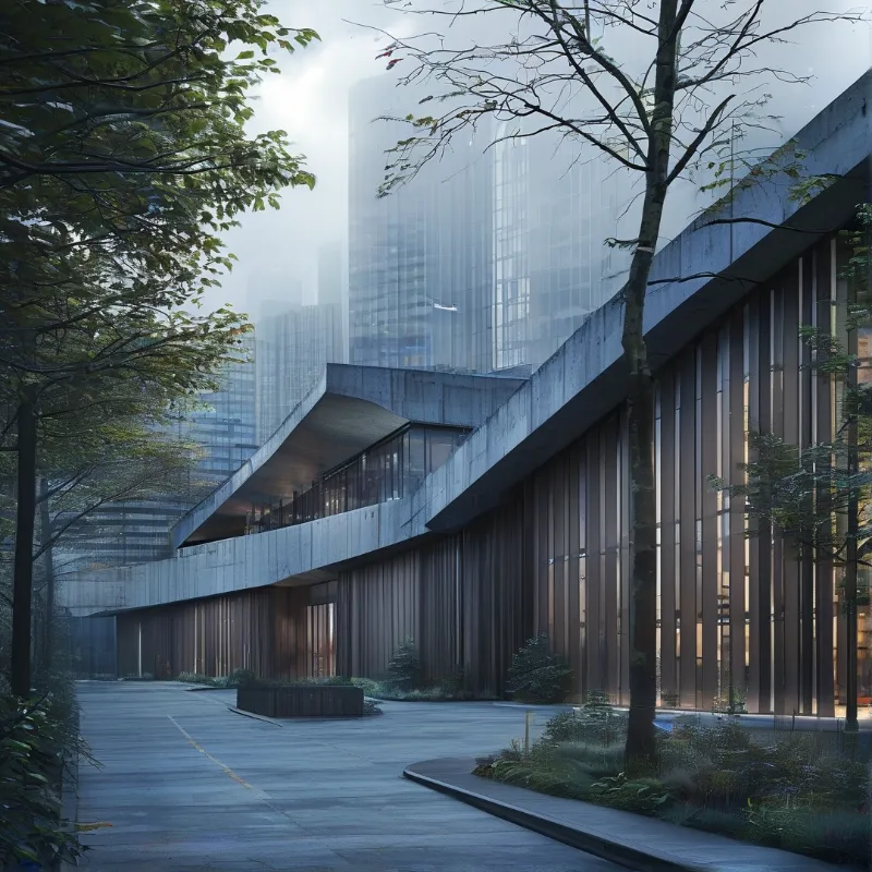 Misty Urban Architecture