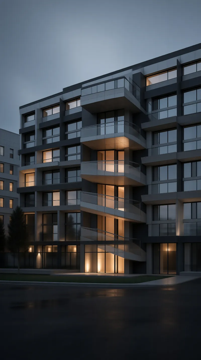 Modern Building at Dusk