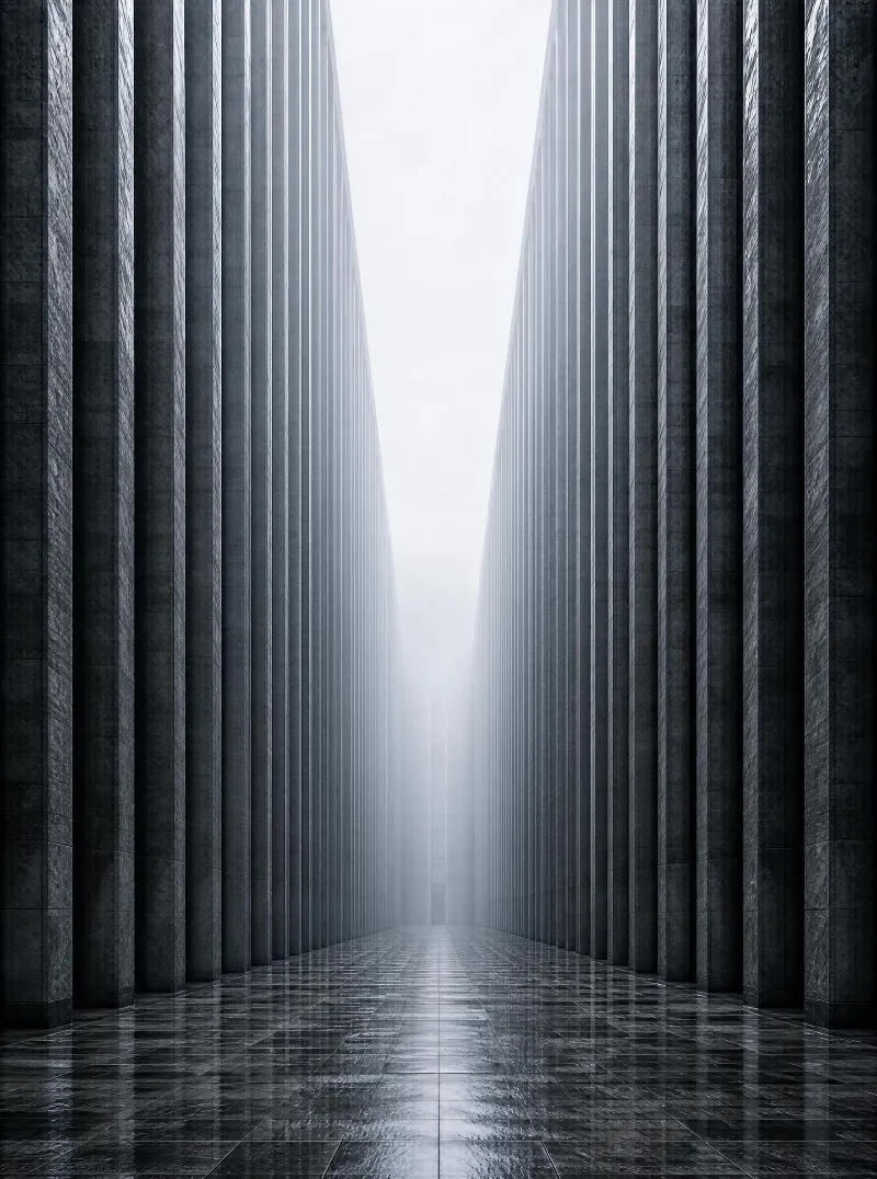 Symmetrical Architectural Corridor