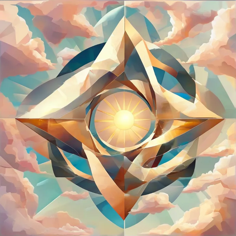 Geometric Star in Pastel Sky