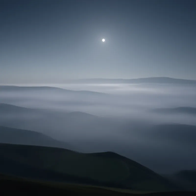 Sunshine Over Foggy Hills