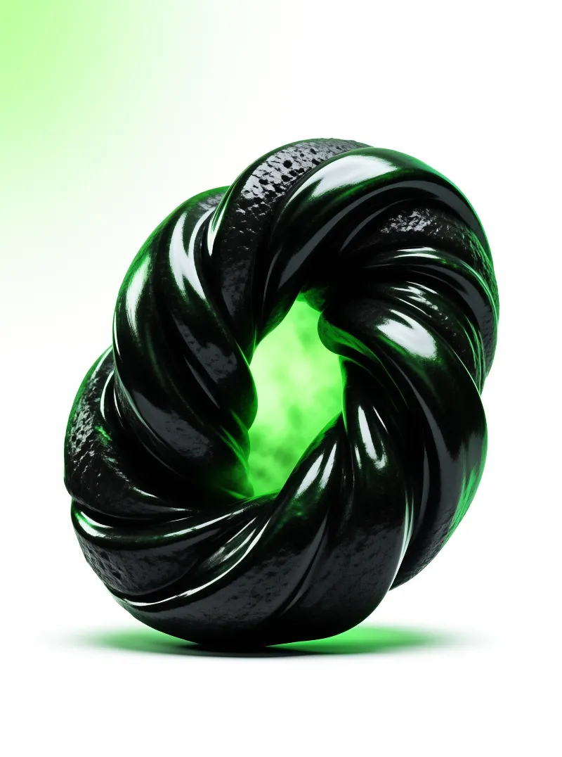 Glossy Green Twisted Ring