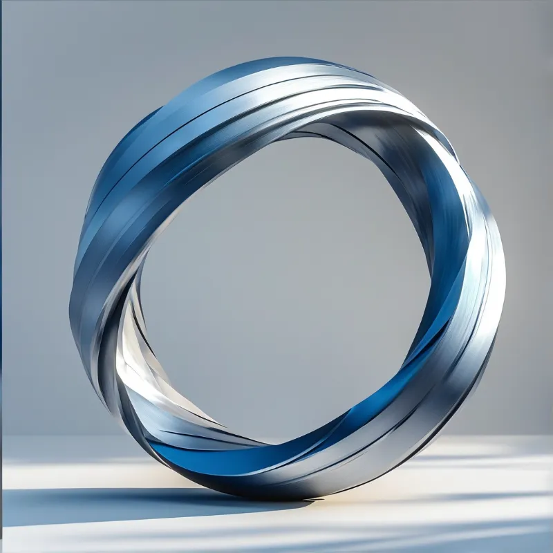 Twisting Blue and Silver Ring