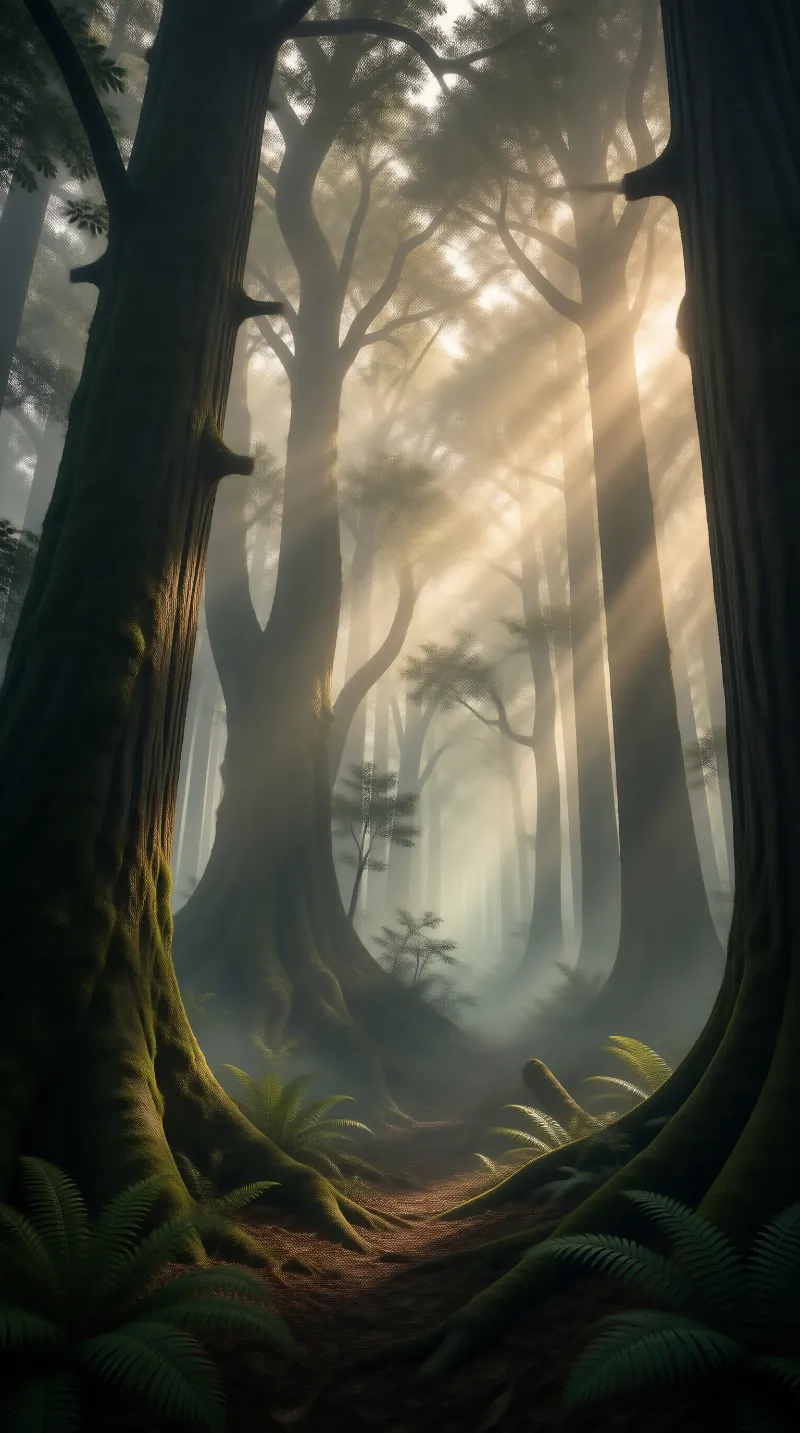 Sunlit Ancient Forest