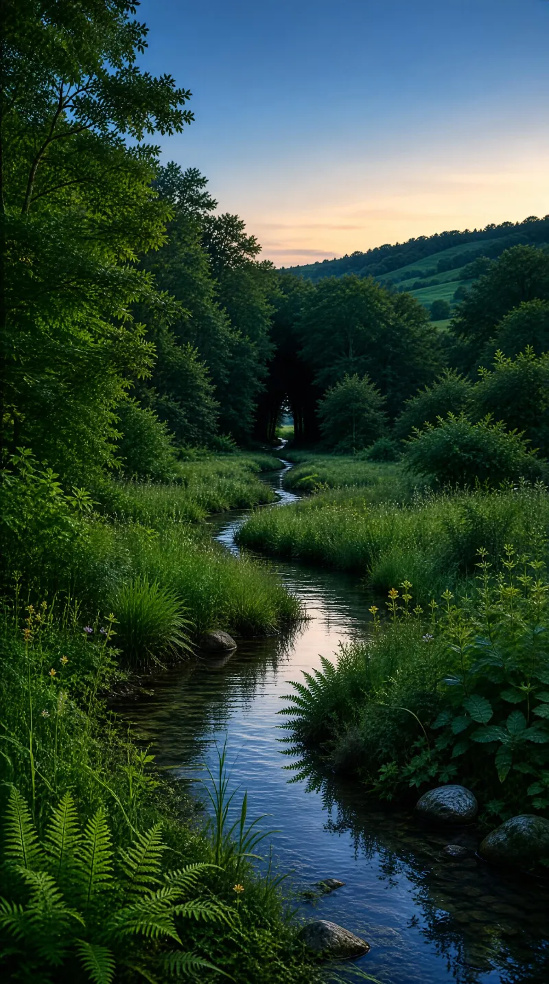 Tranquil Stream at Dusk