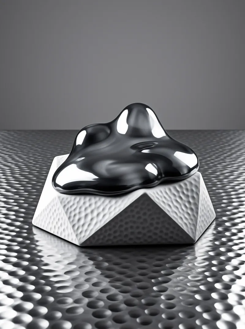 Glossy Black Abstract Form