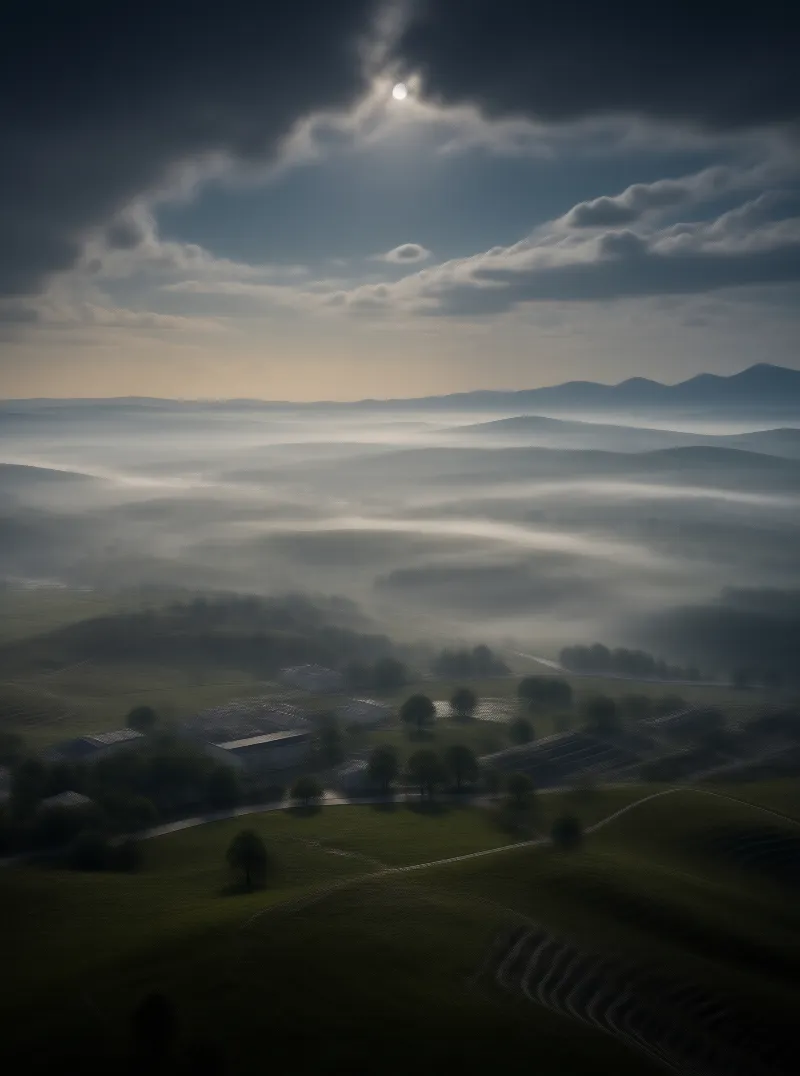 Misty Hills at Dawn