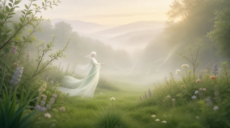 Ethereal Figure in Landscape