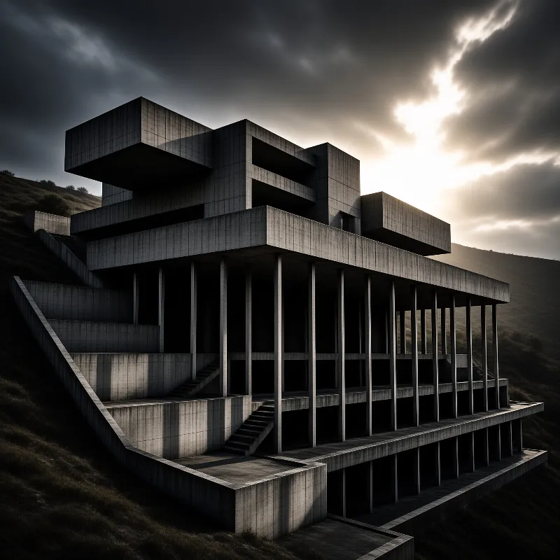 Brutalist Hillside Structure