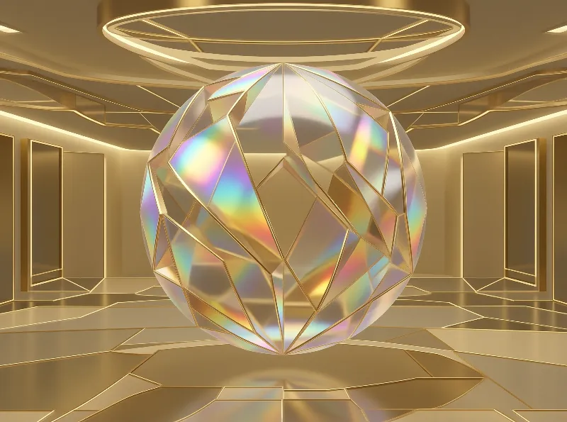 Luxurious Holographic Crystal Orb