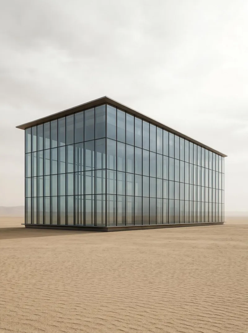 Glass Building in Desert