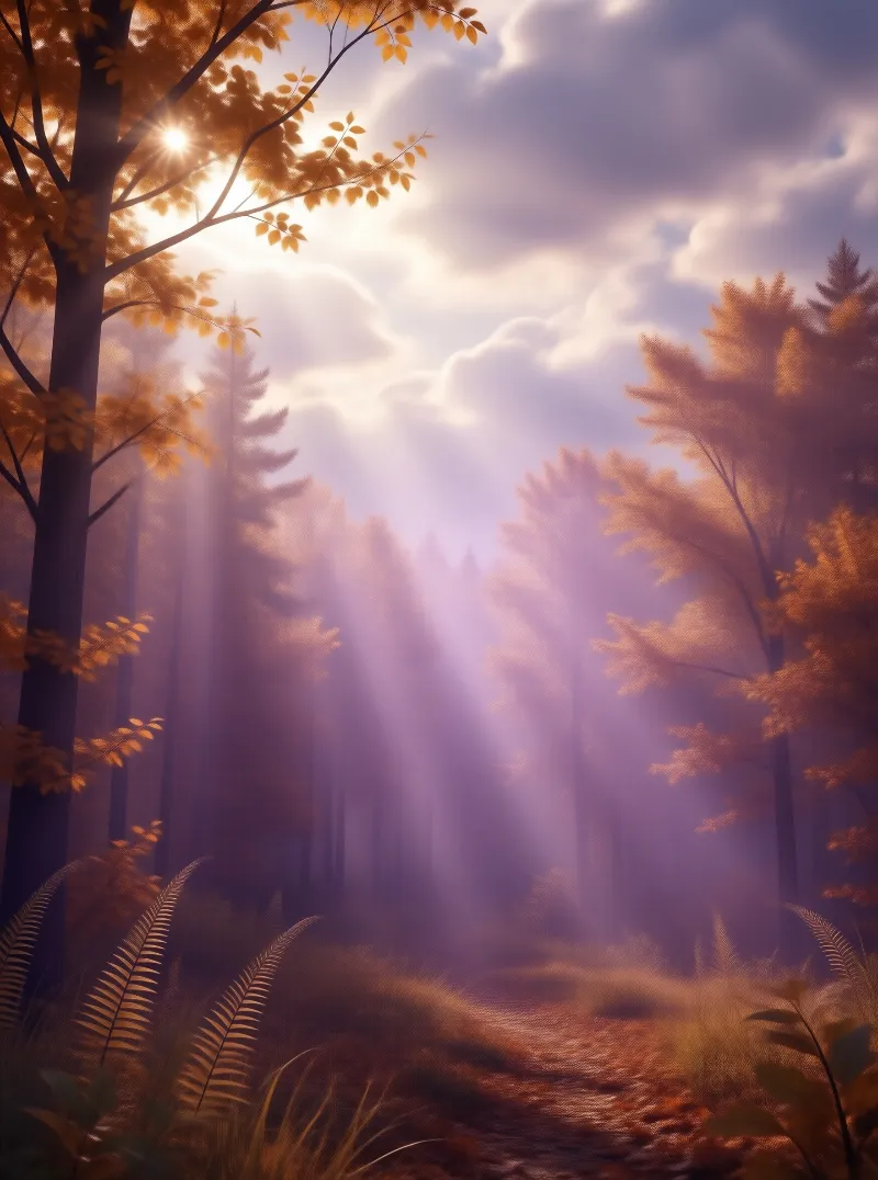 Sunlit Mystical Forest
