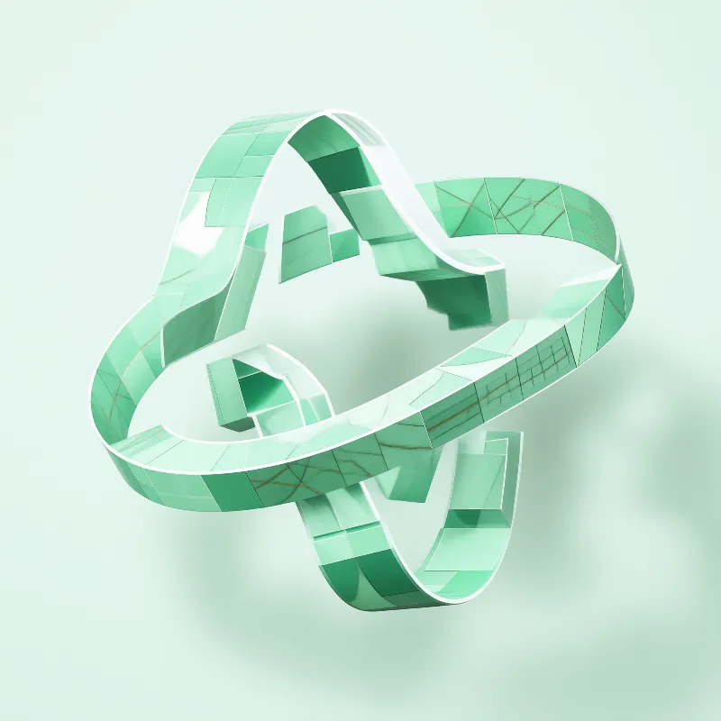 Abstract Green Ribbon Loop