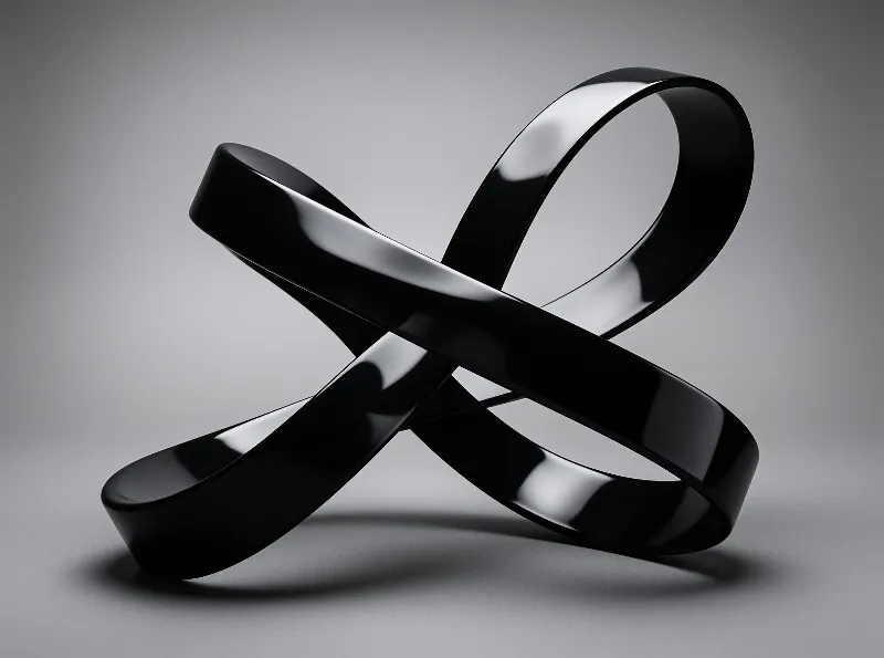 Glossy Black Ribbon Twist