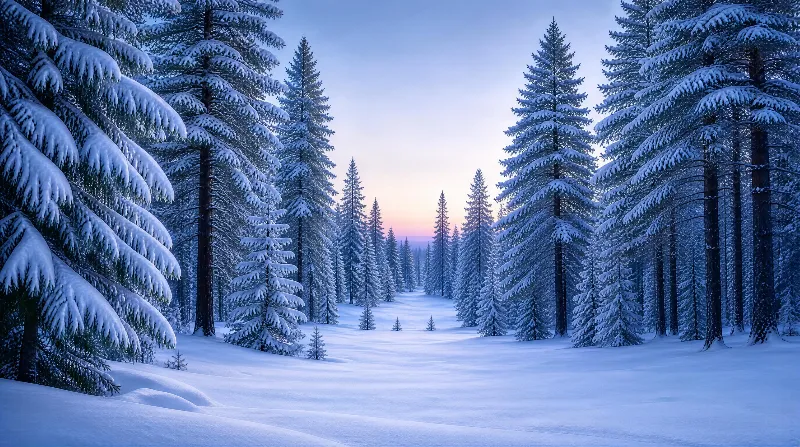 Snowy Forest at Dawn