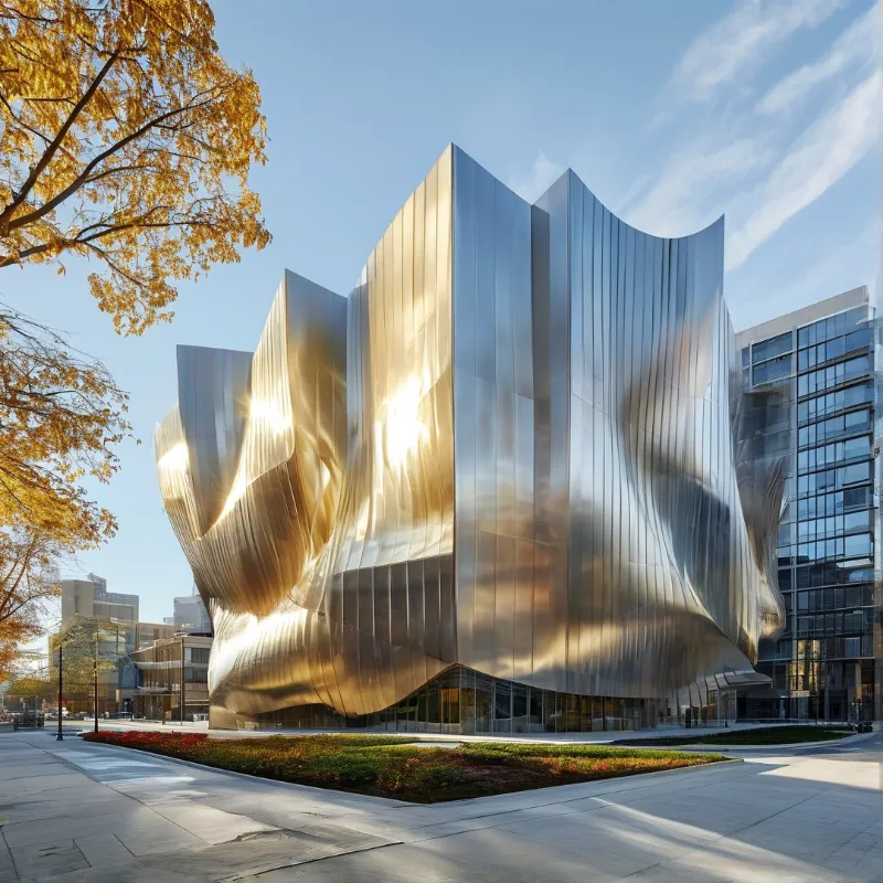 Modern Wavy Metal Building