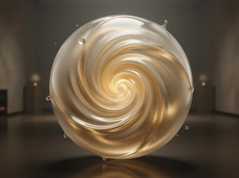 Golden Swirling Liquid Sphere