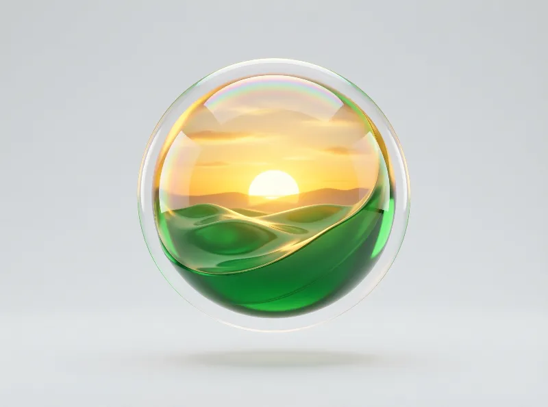 Sunset in a Glass Sphere