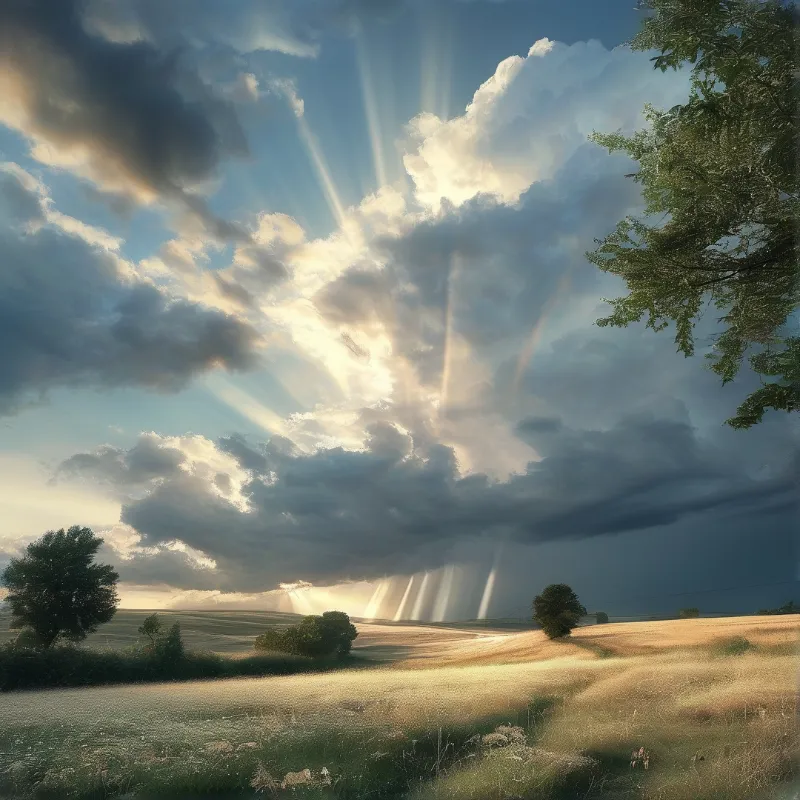Sunlight Through Dramatic Clouds