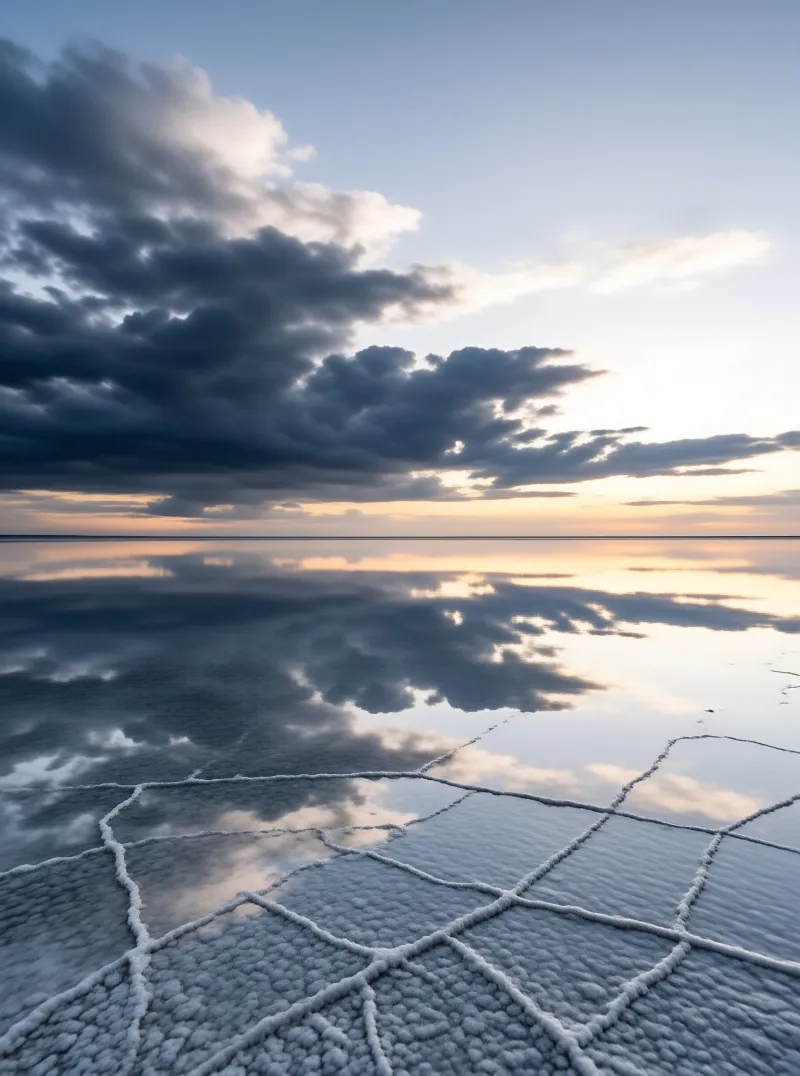 Salt Flat Reflection Landscape