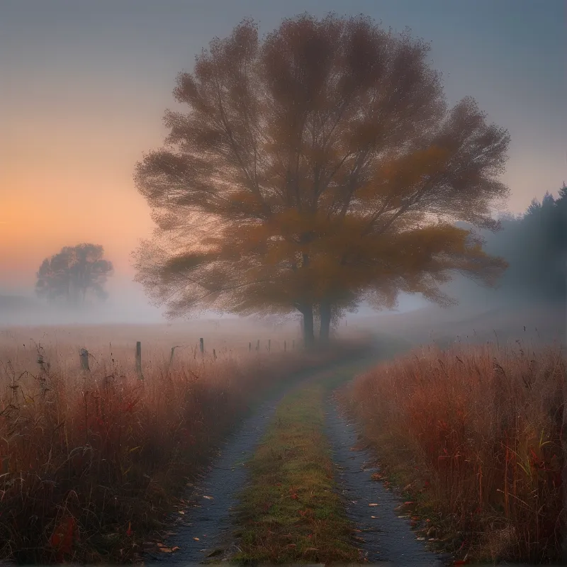 Misty Autumn Path