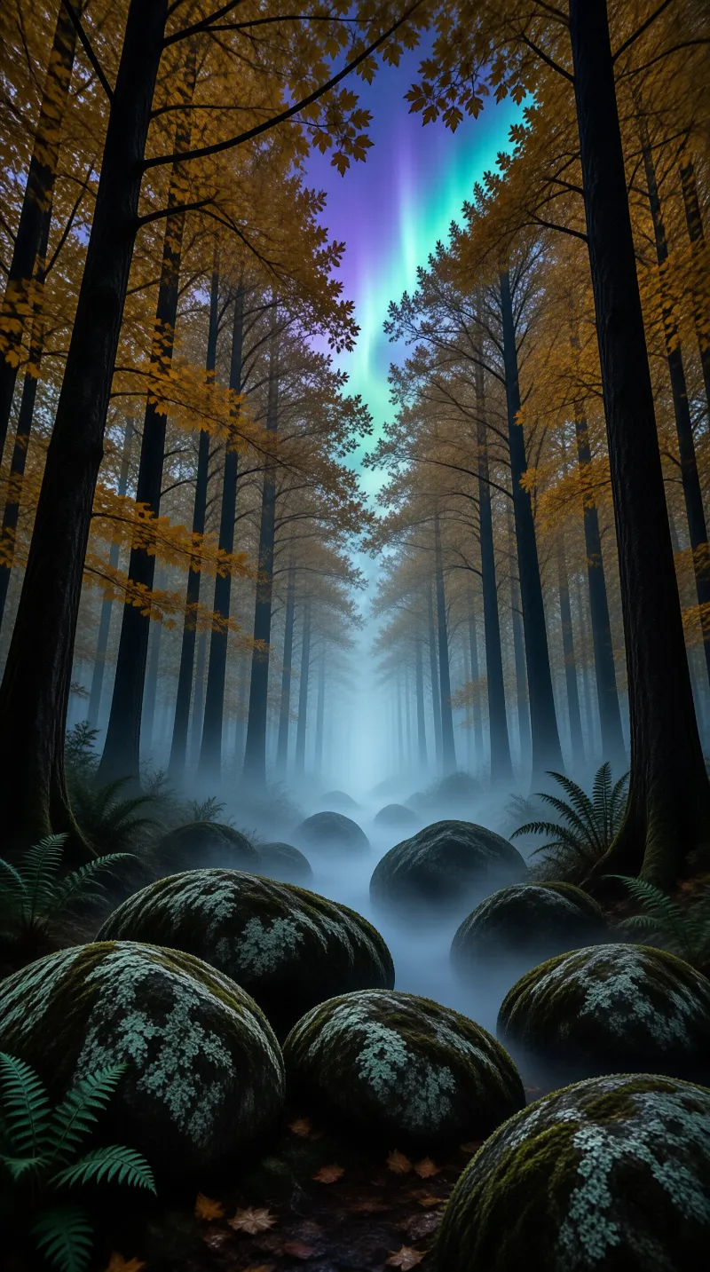 Aurora Mist Landscape