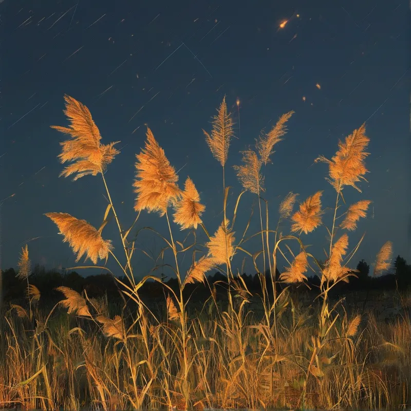 Golden Reeds at Dusk