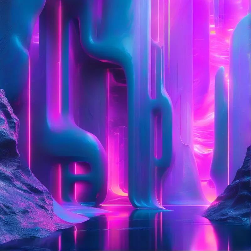 Surreal Neon Abstract Space