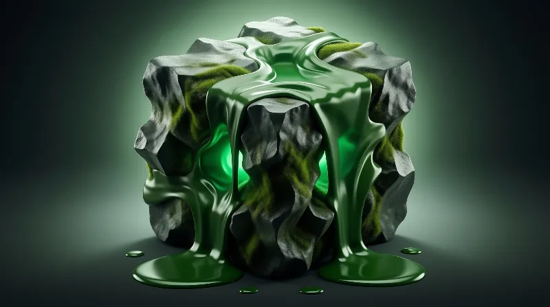 Melting Green Cube