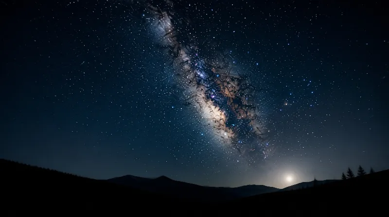 Milky Way Over Mountains
