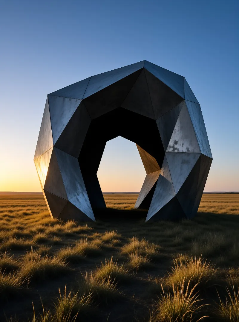 Geometric Metal Sculpture