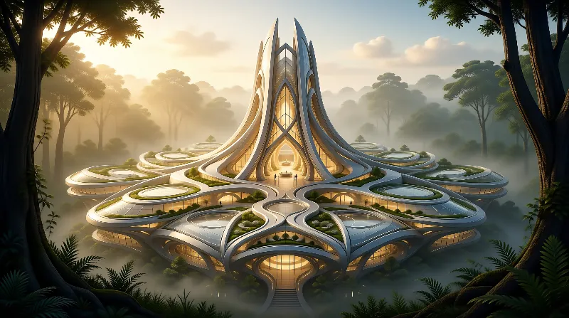 Futuristic Forest Building