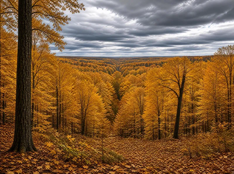 Golden Autumn Forest Vista