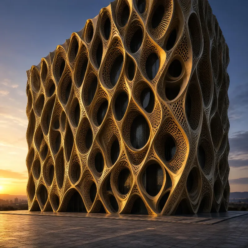 Modern Honeycomb-Structured Building