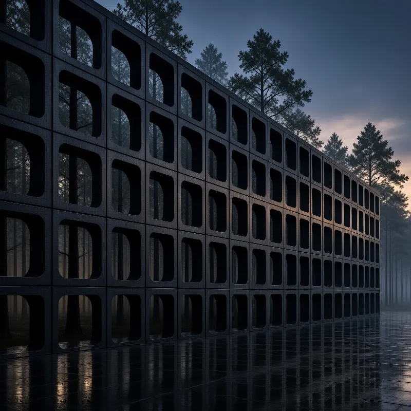 Misty Forest Grid Wall