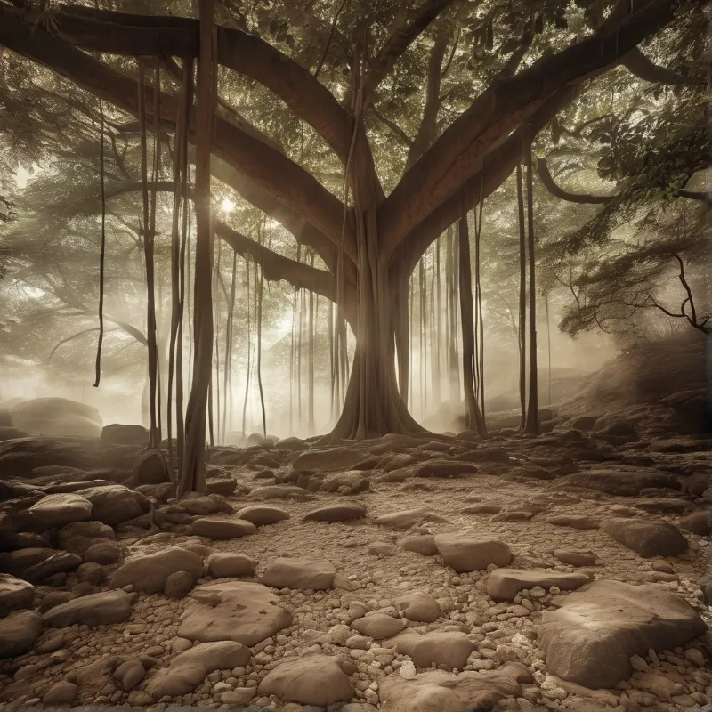 Ancient Tree in Mist